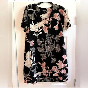 Nicole Miller Floral Linen Blend Dress